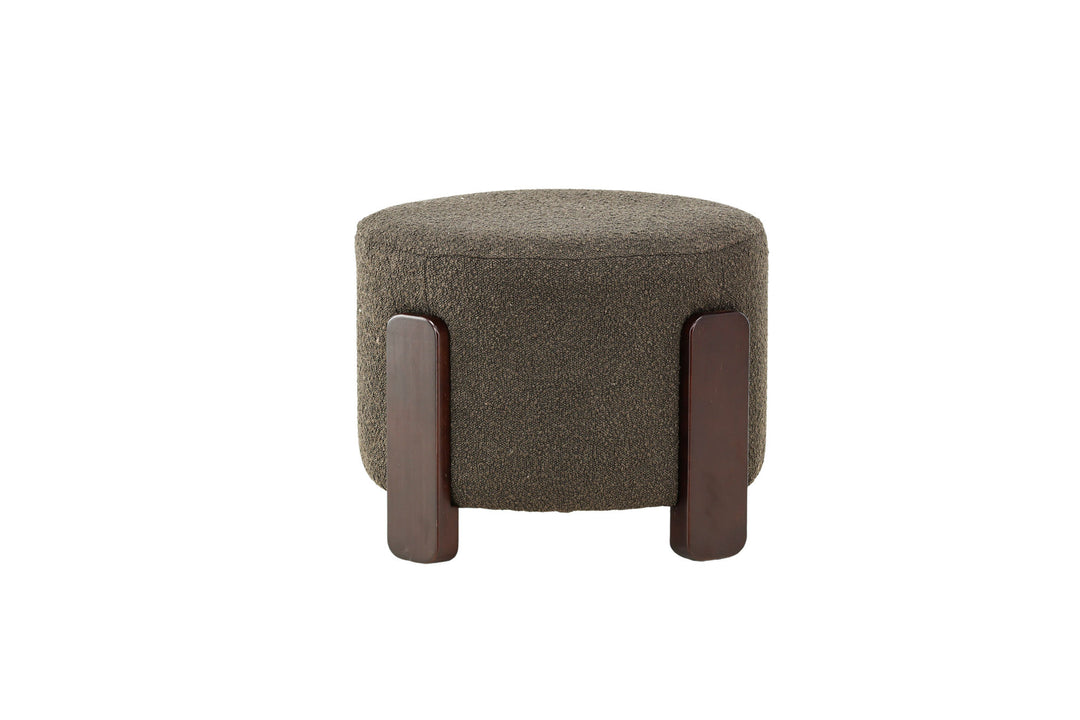 Venture Home Coffey Ottoman/Pouf - Dark brown / Coffee/Grey Boucle