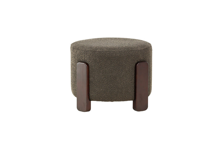 Venture Home Coffey Ottoman/Pouf - Dark brown / Coffee/Grey Boucle