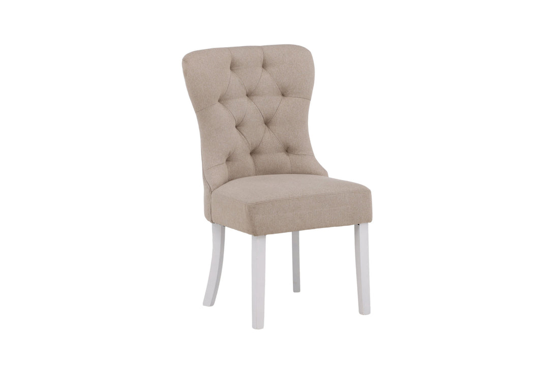 Venture Home Vista Dining Chair 2-pack  -  White / Beige Linen