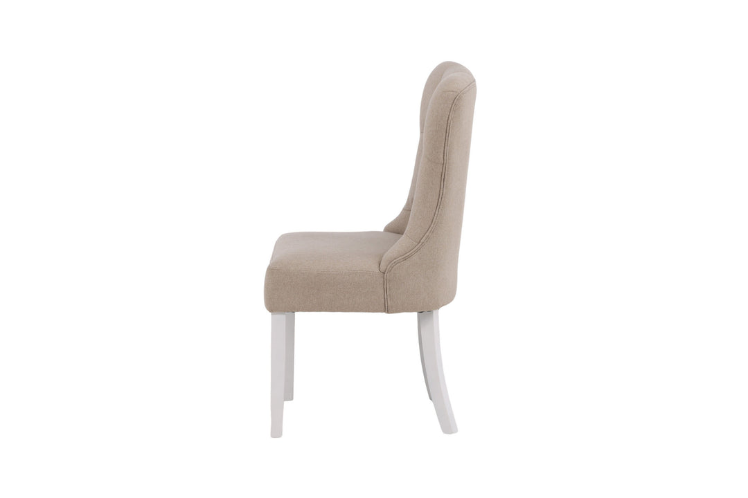 Venture Home Vista Dining Chair 2-pack  -  White / Beige Linen