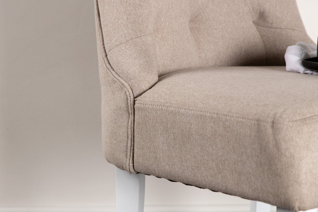 Venture Home Vista Dining Chair 2-pack  -  White / Beige Linen