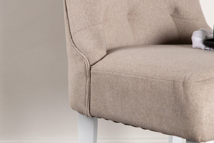 Venture Home Vista Dining Chair 2-pack  -  White / Beige Linen
