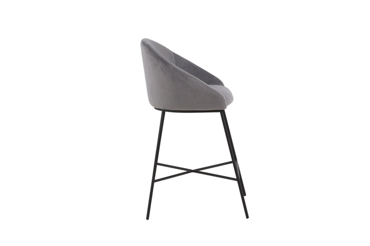 Venture Home Velvet Bar Chair - Black / Dark Grey Velvet