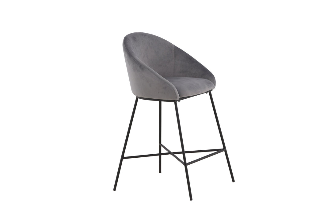 Venture Home Velvet Bar Chair - Black / Dark Grey Velvet
