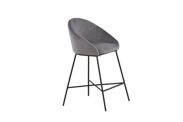 Venture Home Velvet Bar Chair - Black / Dark Grey Velvet