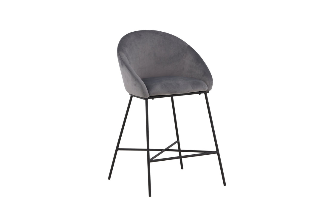 Venture Home Velvet Bar Chair - Black / Dark Grey Velvet