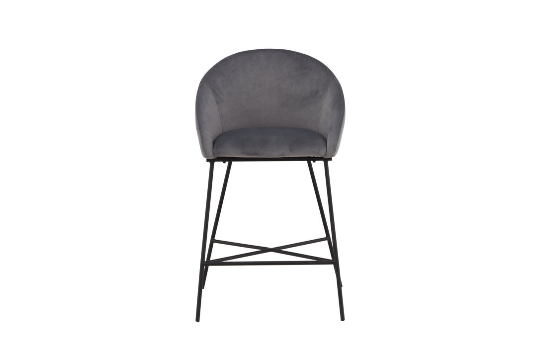 Venture Home Velvet Bar Chair - Black / Dark Grey Velvet
