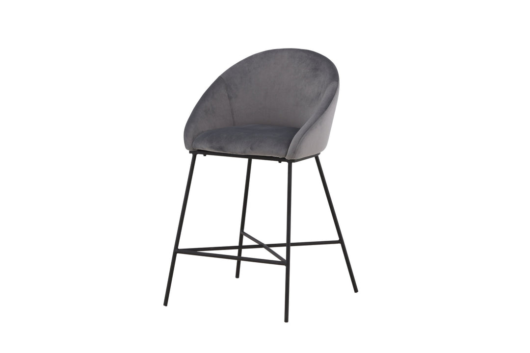 Venture Home Velvet Bar Chair - Black / Dark Grey Velvet