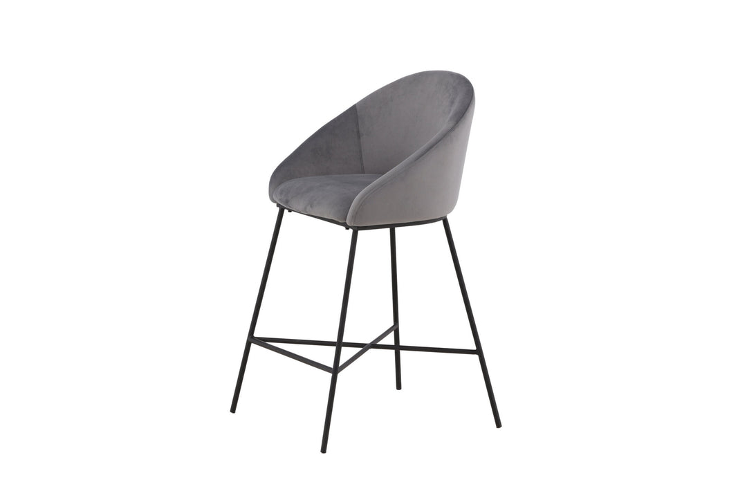Venture Home Velvet Bar Chair - Black / Dark Grey Velvet
