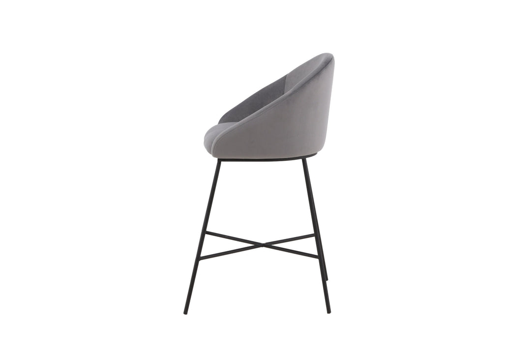 Venture Home Velvet Bar Chair - Black / Dark Grey Velvet