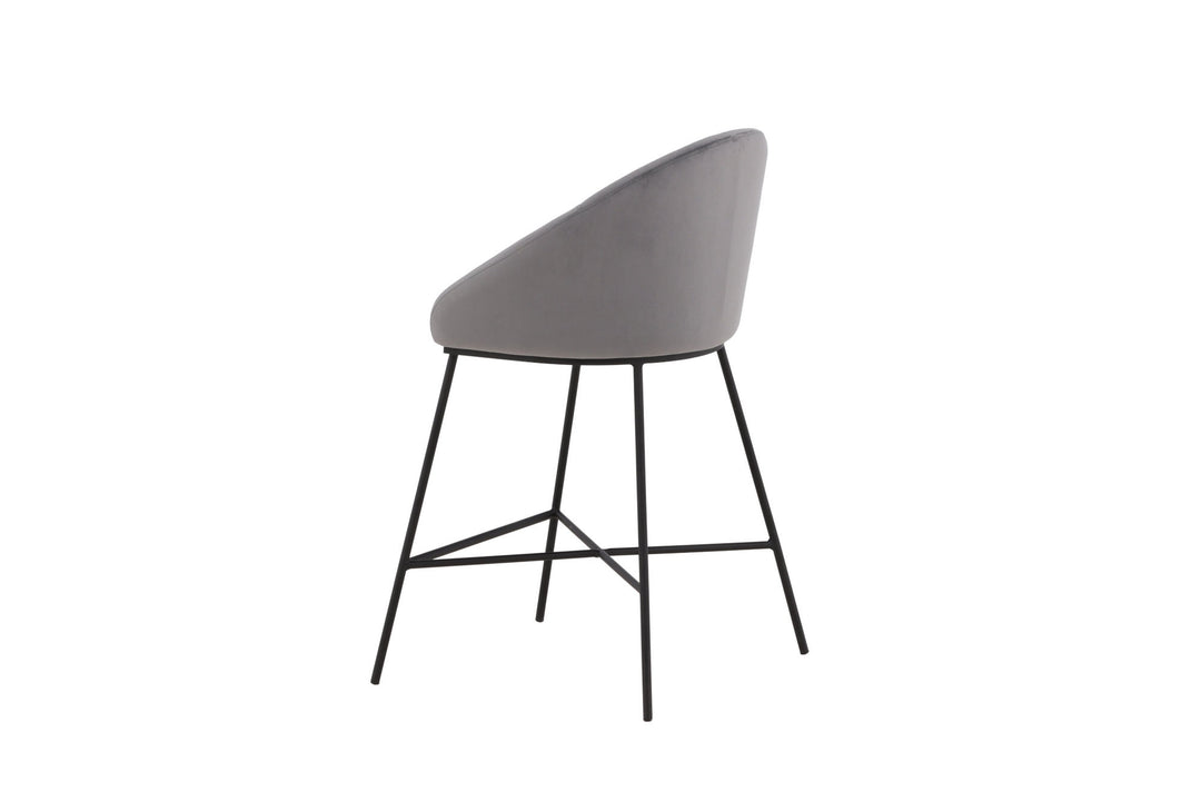 Venture Home Velvet Bar Chair - Black / Dark Grey Velvet