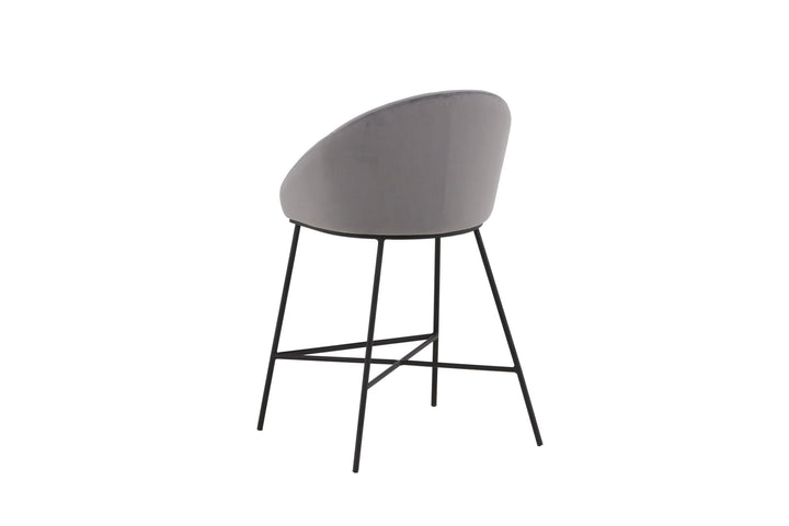 Venture Home Velvet Bar Chair - Black / Dark Grey Velvet