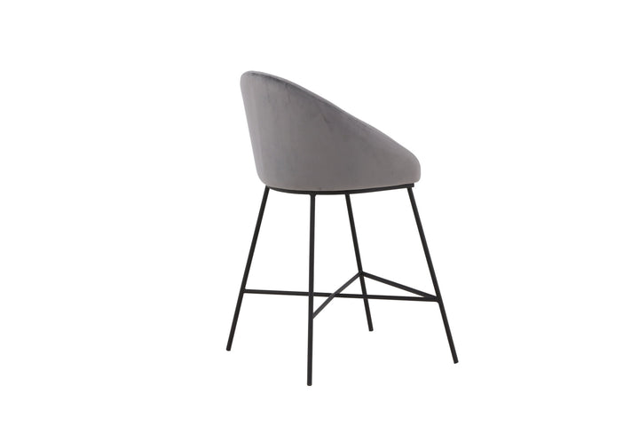 Venture Home Velvet Bar Chair - Black / Dark Grey Velvet