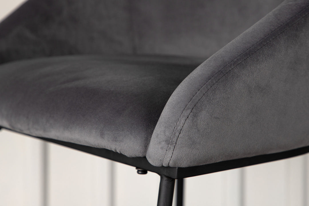 Venture Home Velvet Bar Chair - Black / Dark Grey Velvet