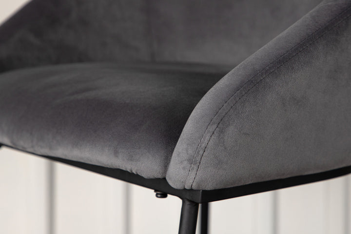 Venture Home Velvet Bar Chair - Black / Dark Grey Velvet