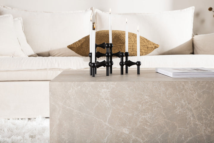 Venture Home York Low Sofa Table - Beige / Marble look MDF