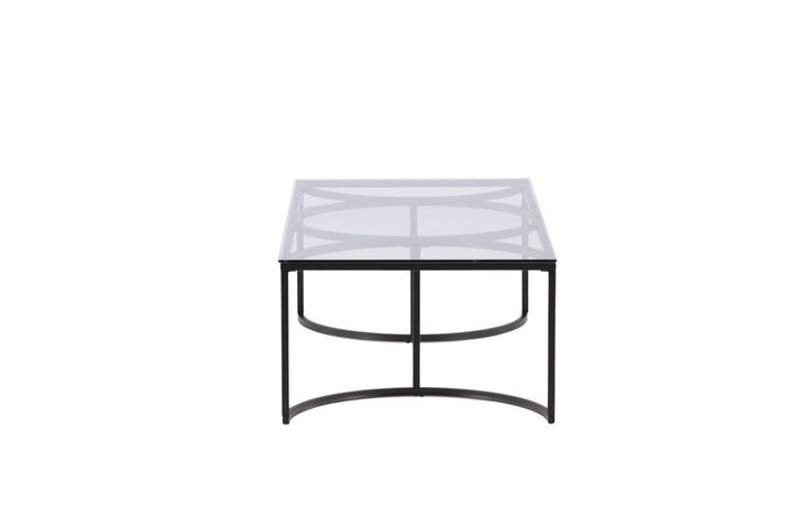 Furniture Fashion Skanör Sofa Table Rectangular - Black / Clear glass