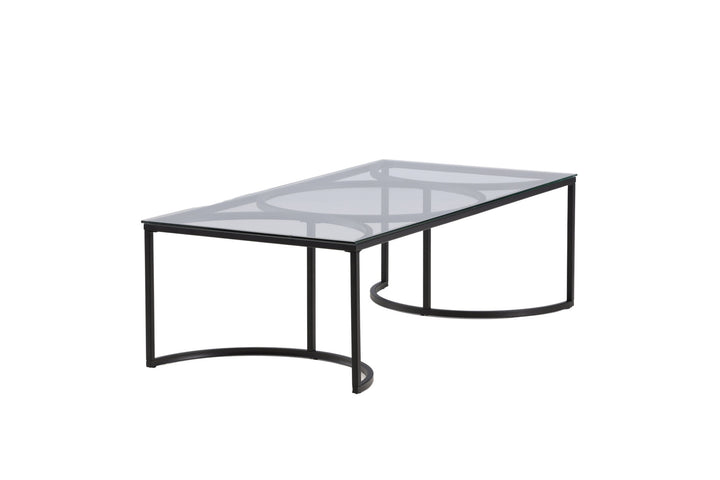 Furniture Fashion Skanör Sofa Table Rectangular - Black / Clear glass
