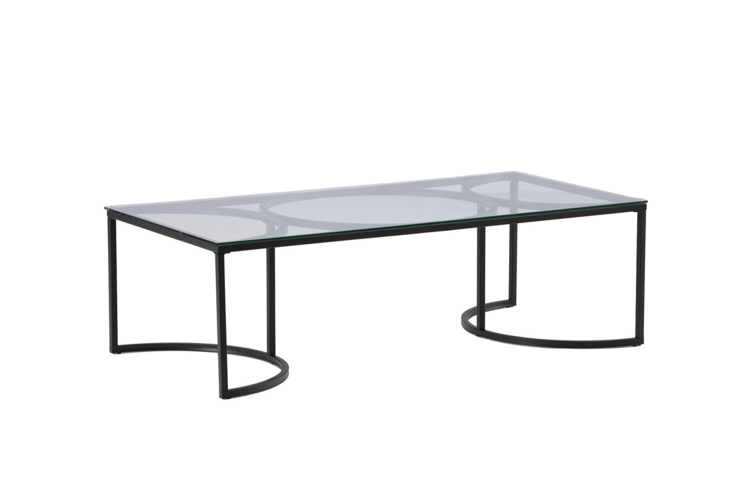 Furniture Fashion Skanör Sofa Table Rectangular - Black / Clear glass