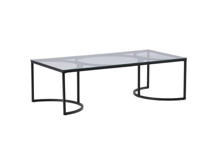 Furniture Fashion Skanör Sofa Table Rectangular - Black / Clear glass