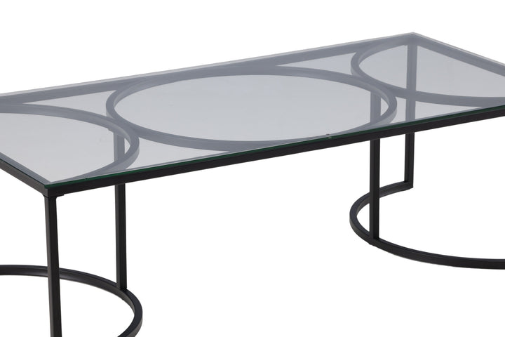 Furniture Fashion Skanör Sofa Table Rectangular - Black / Clear glass