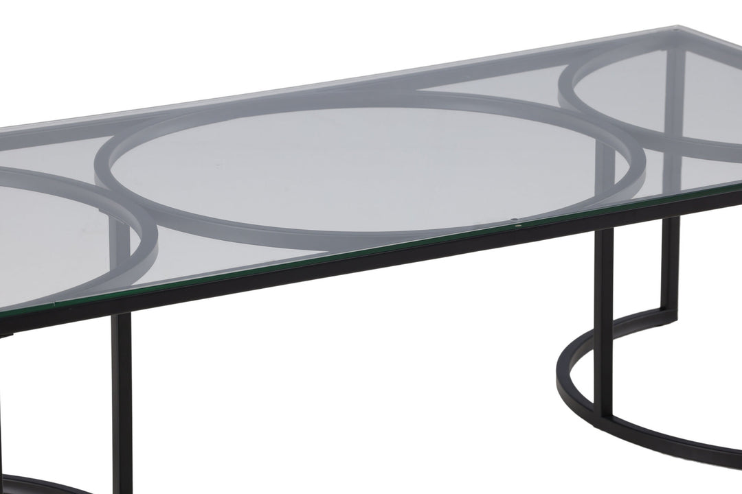 Furniture Fashion Skanör Sofa Table Rectangular - Black / Clear glass