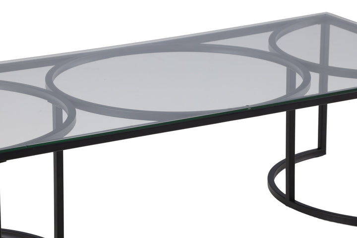 Furniture Fashion Skanör Sofa Table Rectangular - Black / Clear glass