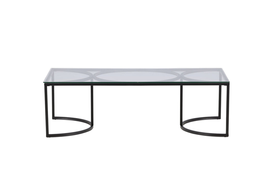 Furniture Fashion Skanör Sofa Table Rectangular - Black / Clear glass