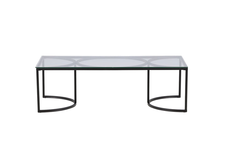 Furniture Fashion Skanör Sofa Table Rectangular - Black / Clear glass
