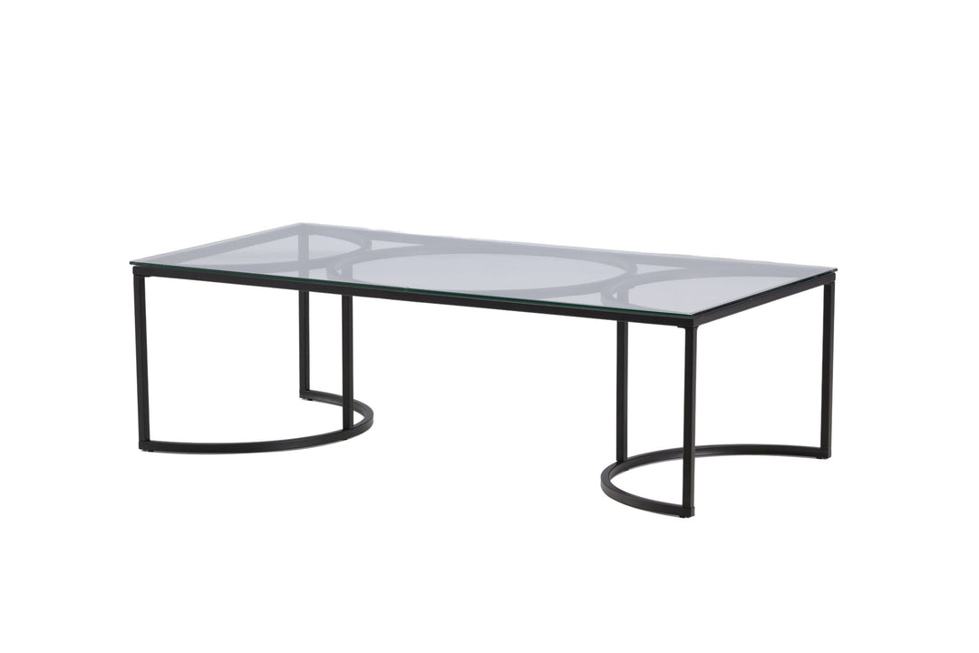 Furniture Fashion Skanör Sofa Table Rectangular - Black / Clear glass