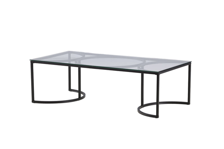 Furniture Fashion Skanör Sofa Table Rectangular - Black / Clear glass