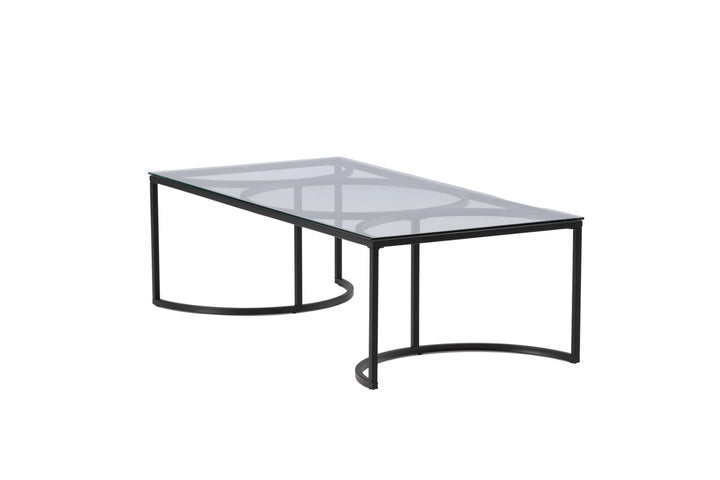 Furniture Fashion Skanör Sofa Table Rectangular - Black / Clear glass