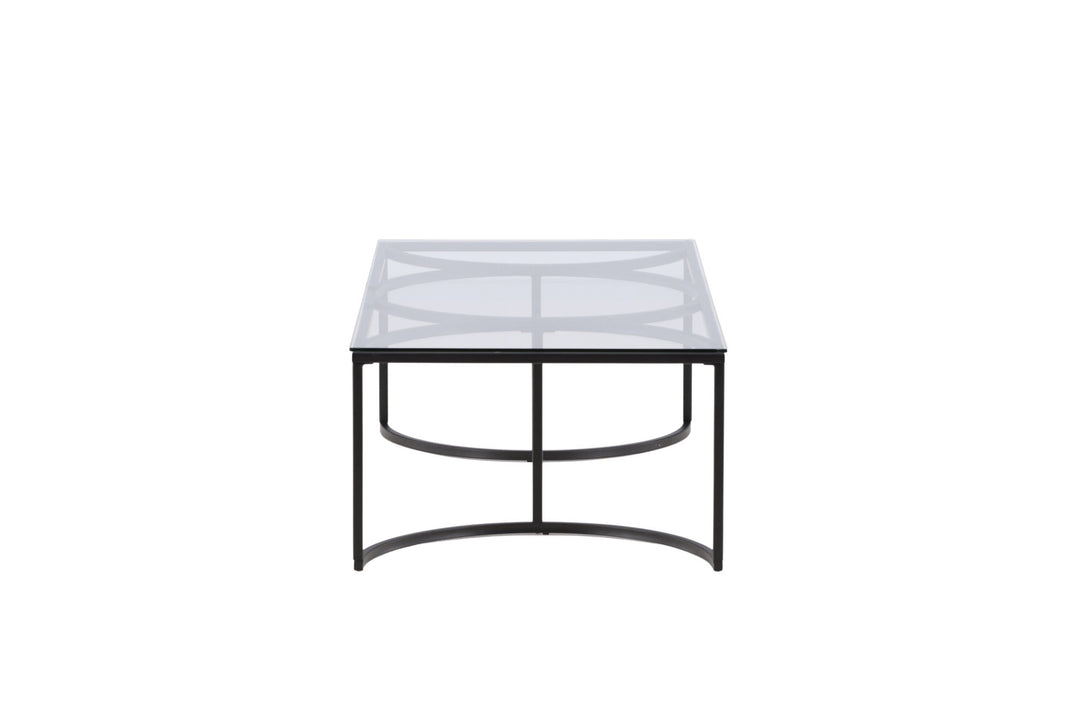 Furniture Fashion Skanör Sofa Table Rectangular - Black / Clear glass