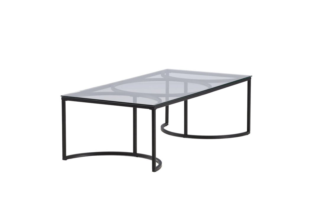 Furniture Fashion Skanör Sofa Table Rectangular - Black / Clear glass