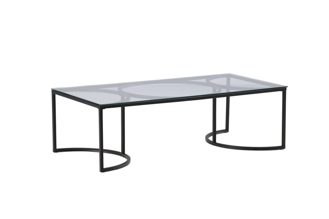 Furniture Fashion Skanör Sofa Table Rectangular - Black / Clear glass