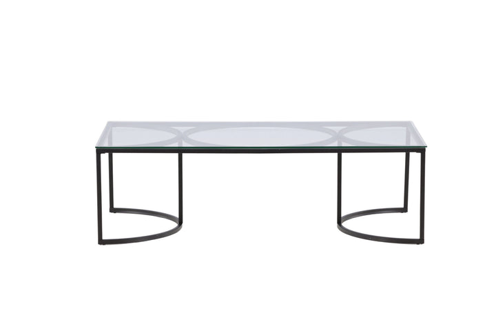 Furniture Fashion Skanör Sofa Table Rectangular - Black / Clear glass