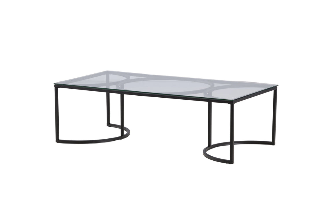 Furniture Fashion Skanör Sofa Table Rectangular - Black / Clear glass