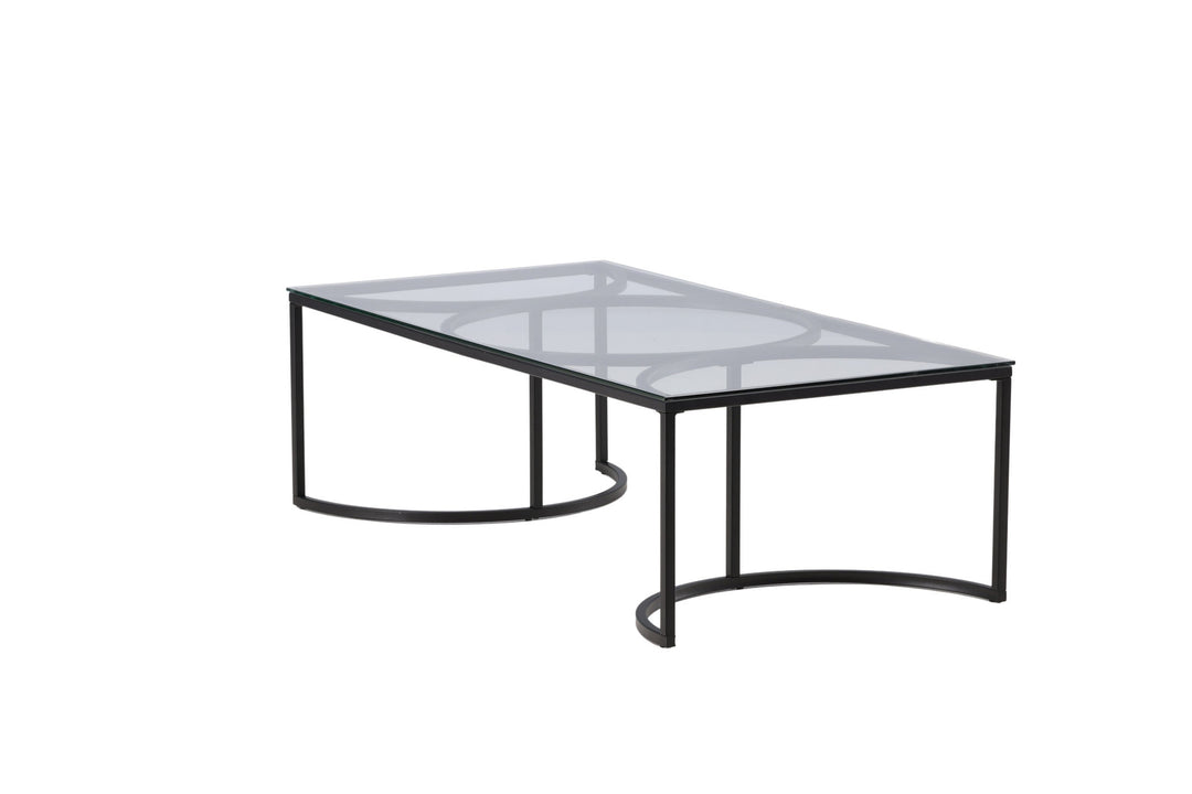 Furniture Fashion Skanör Sofa Table Rectangular - Black / Clear glass
