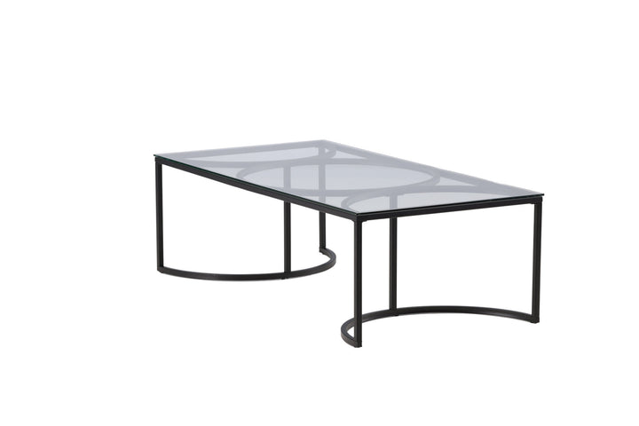 Furniture Fashion Skanör Sofa Table Rectangular - Black / Clear glass