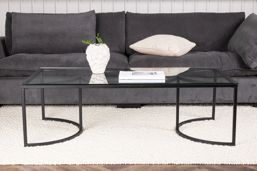 Furniture Fashion Skanör Sofa Table Rectangular - Black / Clear glass