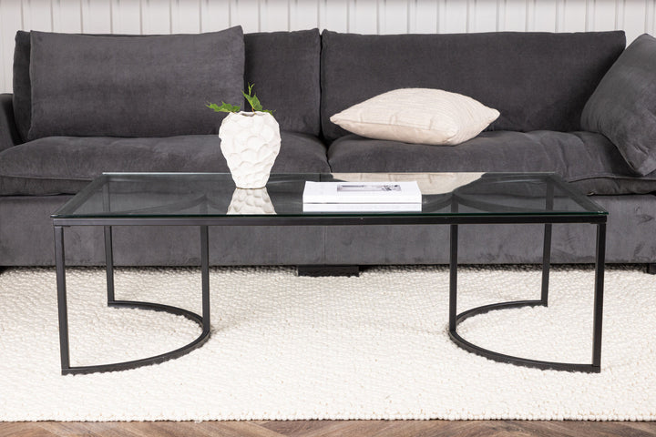 Furniture Fashion Skanör Sofa Table Rectangular - Black / Clear glass