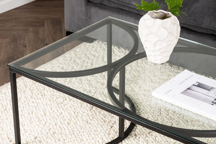 Furniture Fashion Skanör Sofa Table Rectangular - Black / Clear glass