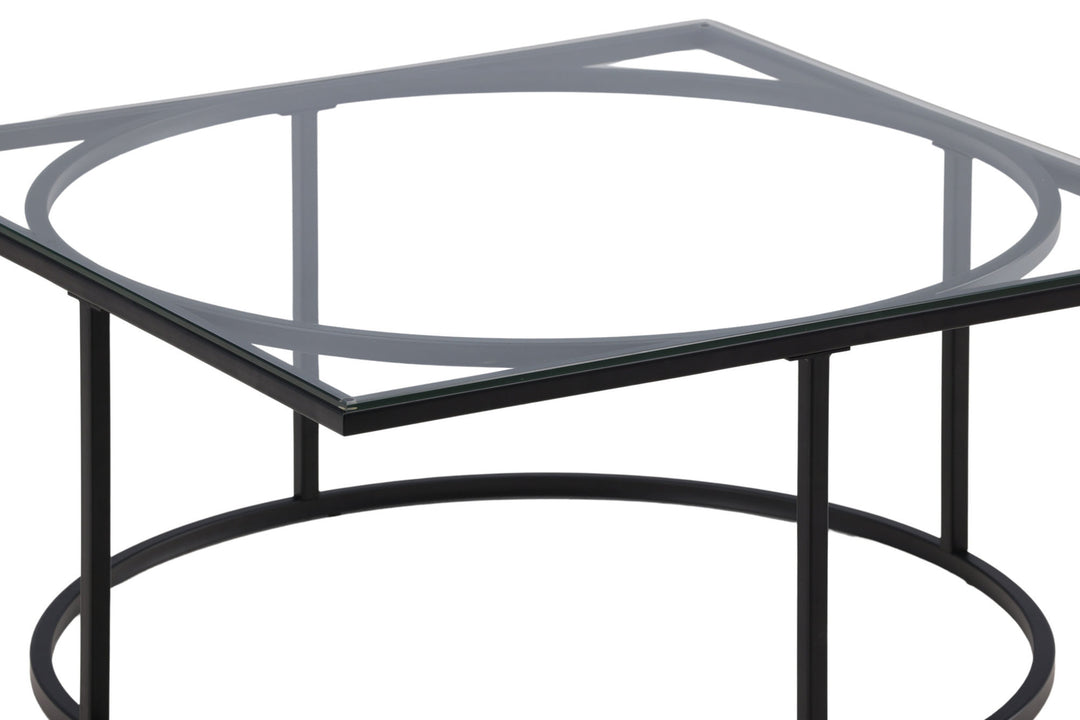 Furniture Fashion Skanör Sofa Table - Black / Clear glass