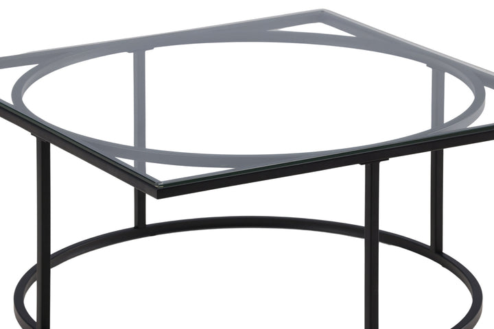 Furniture Fashion Skanör Sofa Table - Black / Clear glass