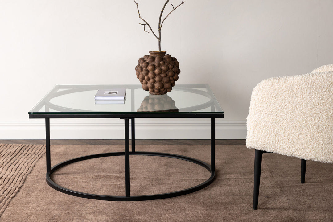 Furniture Fashion Skanör Sofa Table - Black / Clear glass