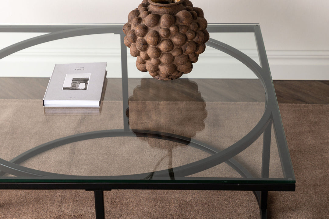 Furniture Fashion Skanör Sofa Table - Black / Clear glass