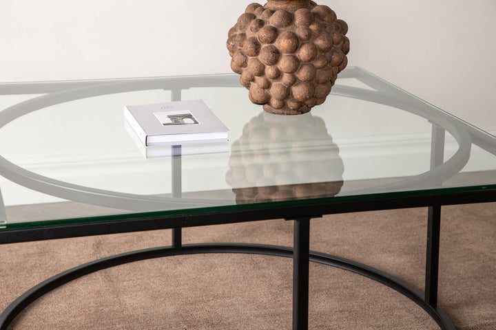 Furniture Fashion Skanör Sofa Table - Black / Clear glass