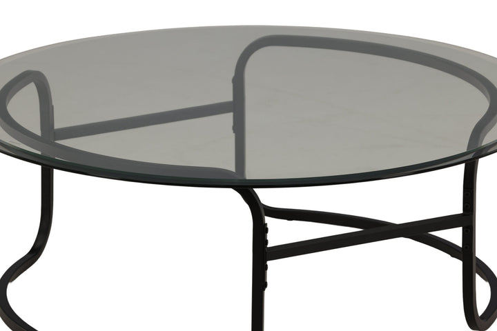 Furniture Fashion Lomma Sofa Table - Black / Clear glass
