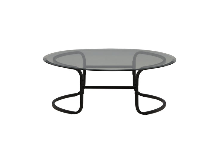Furniture Fashion Lomma Sofa Table - Black / Clear glass