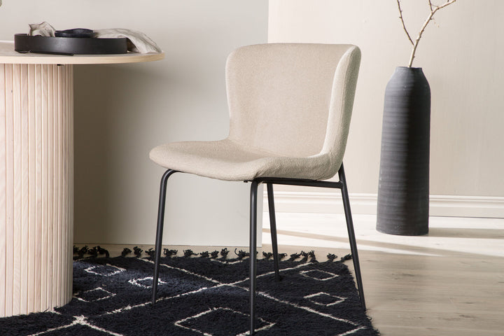 Venture Home Modesto Dining Chair 2-pack - Black / Beige Boucle